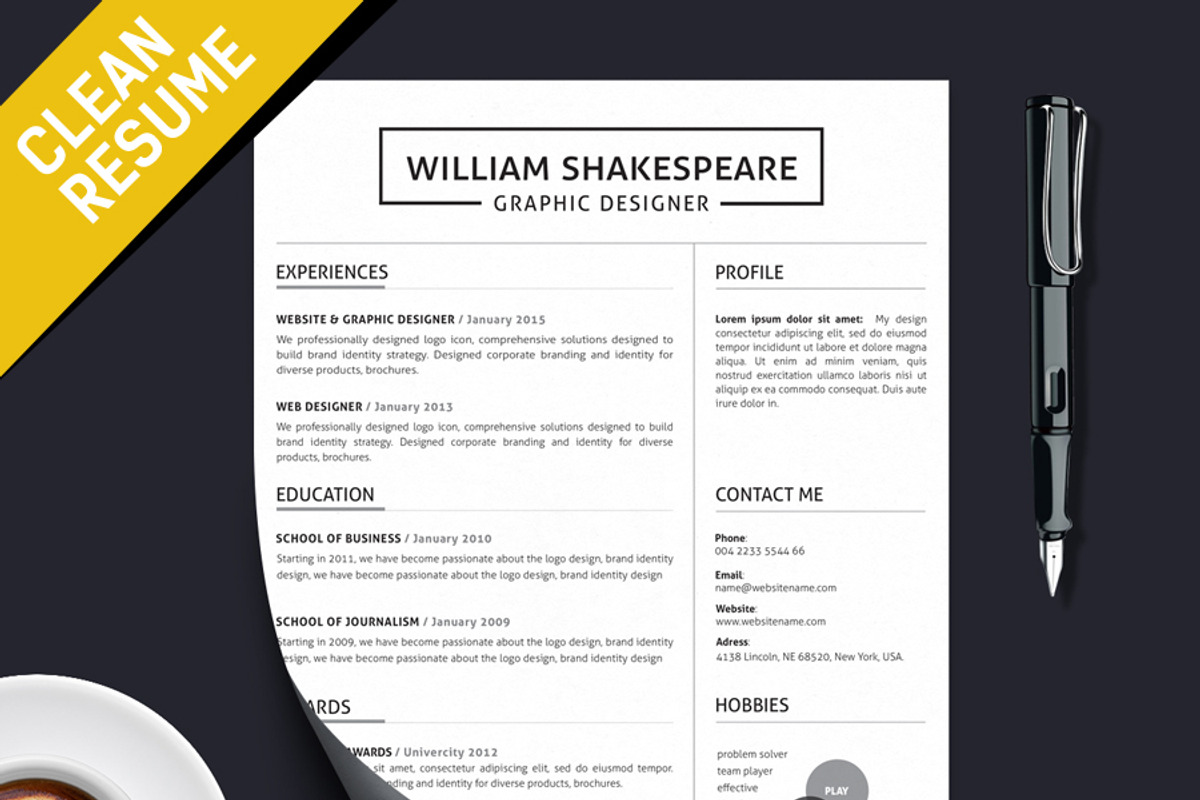 Resume/CV, a Resume Template by resumetemplathttps://d3es (Photo 1 of 4)