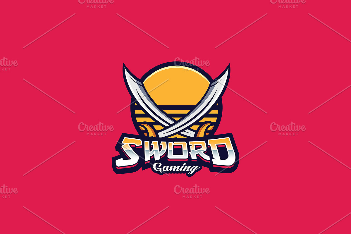 Swords Mascot Logo Template, a Branding & Logo Template by HasnainGFX (Photo 2 of 3)