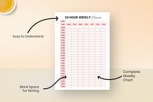 24 Hour One Page Weekly Schedule