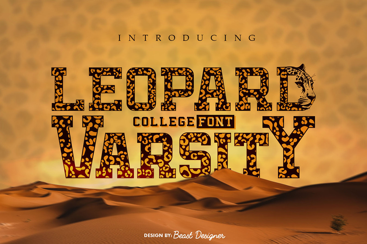 Leopard Varsity, a Font by Beast Designer (Photo 1 of 2)