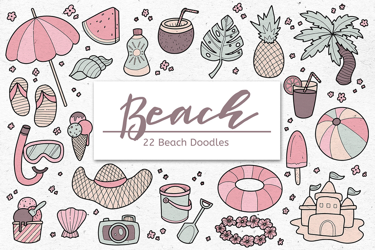 Beach Doodles - Graphic Bundle, an Object Graphic by voidea
