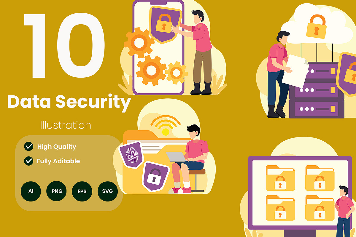 Data Security Illustration Pack, an Illustration by baii09 (Photo 1 of 4)