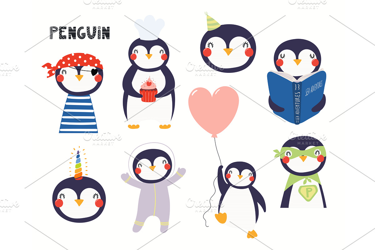 Cute little penguin illustrations, an Animal Illustration by sceptical cactus