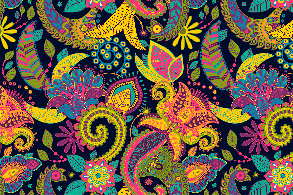 3 Floral Indian patterns, a Pattern Graphic by Sunny_Lion (Photo 3 of 3)