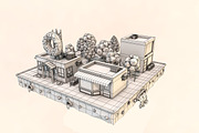 Cartoon City Block Cafe Building, an Architecture 3D Model by Low Poly Lab (Thumbnail 2 of 7)