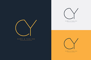 Initial Letters Monogram Logo CY