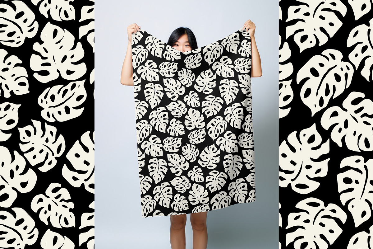 White Monstera Leaves, a Pattern Graphic by MalyskaStudio (Photo 15 of 19)