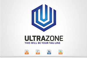 Ultra Zone,U Letter Logo