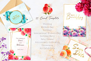 Watercolor Pompon Dahlia flower, a Card Template by Boo Guevara Shop (Thumbnail 5 of 15)