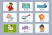 Cute Illustration CVC CARD set A, an Education Illustration by arsansp (Thumbnail 4 of 5)