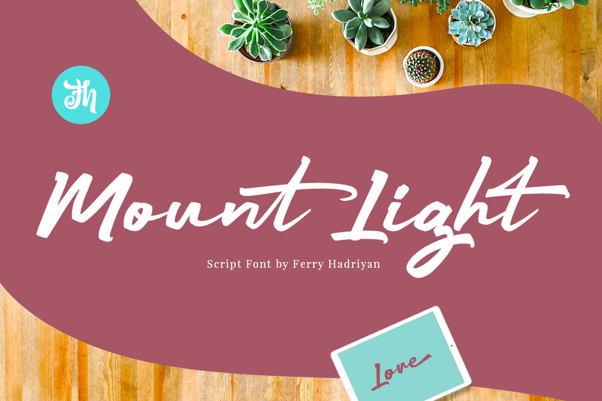 Mount Light - Script Font, a Script Font by FHFont (Photo 1 of 9)