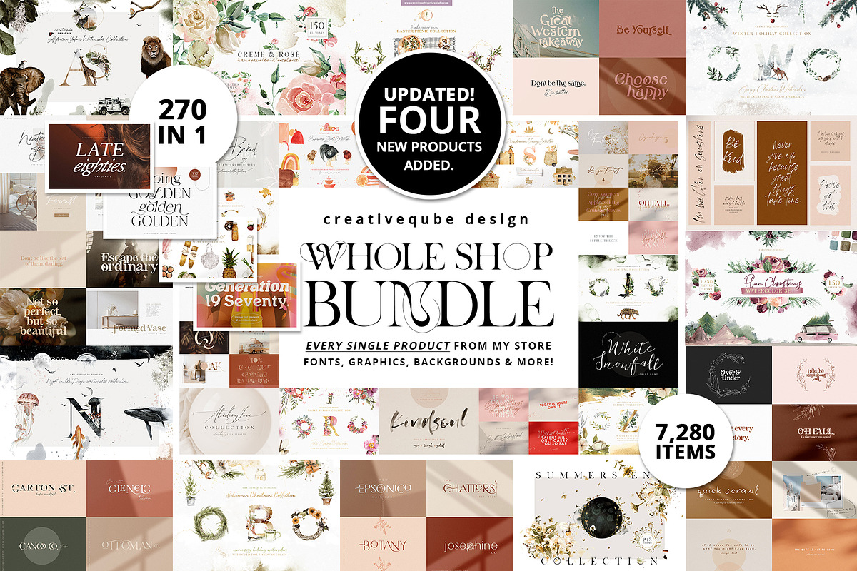 Whole Shop Bundle UPDATED, a Texture Illustration by Creativeqube Design (Photo 1 of 253)