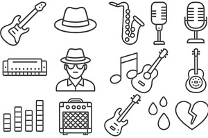 Music-themed vector illustration, an Illustration by ZinetroN