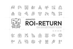 ROI and Revenue Animated Icons, an Outline Icon by Prosymbols