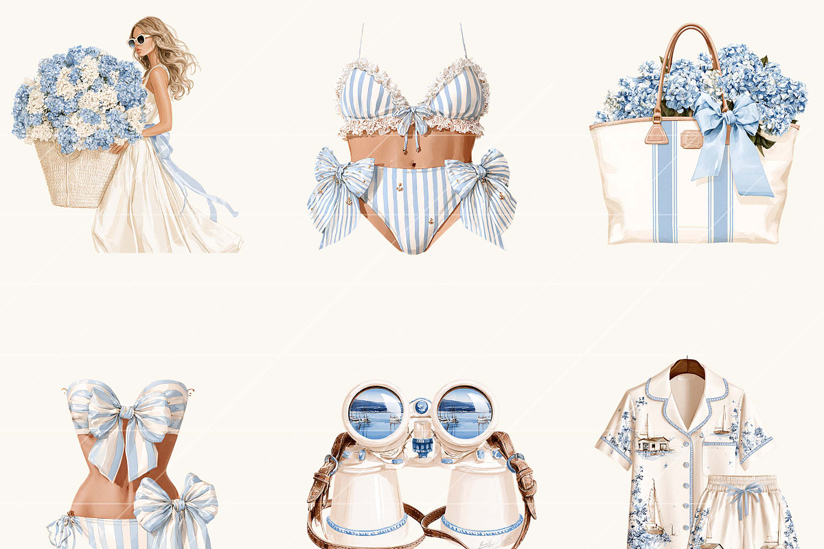 Coastal Lake Nautical Clipart Bundle, an Object Illustration by BusyDaydesign (Photo 5 of 9)