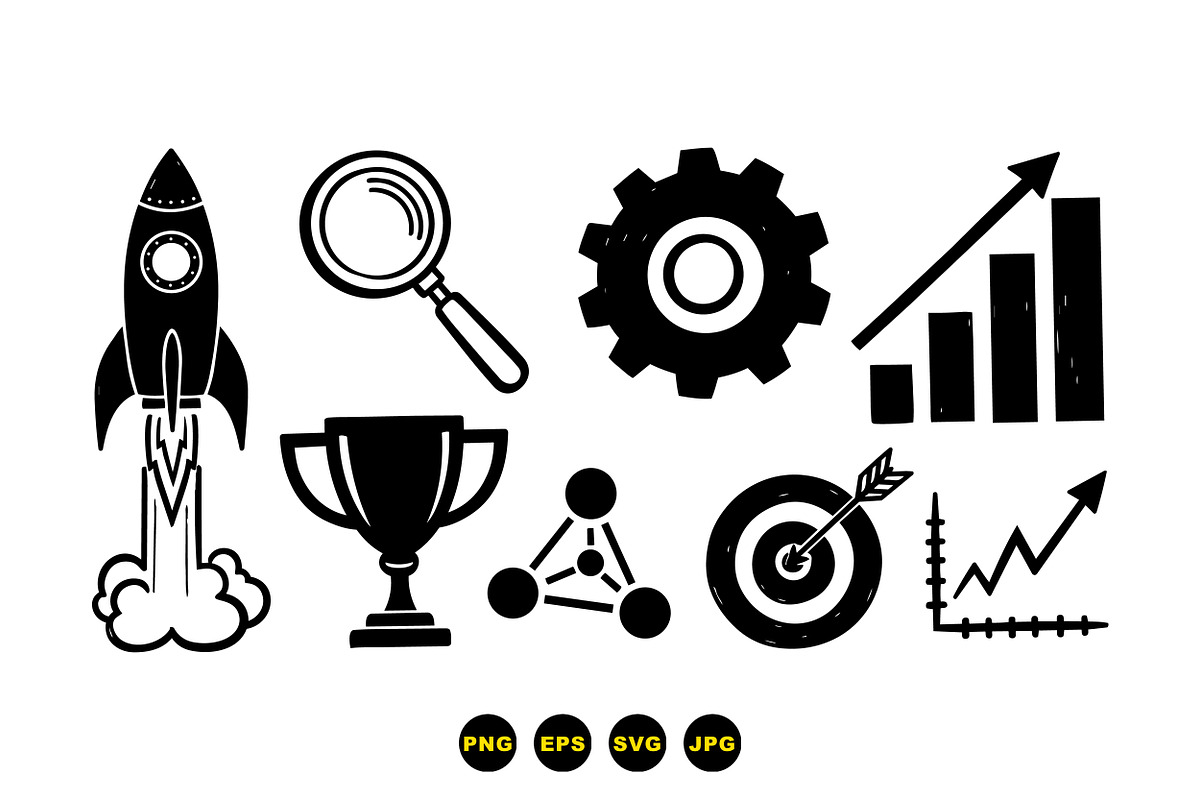 Business Growth Icon Set Vector, an Illustration by designvectx (Photo 3 of 3)