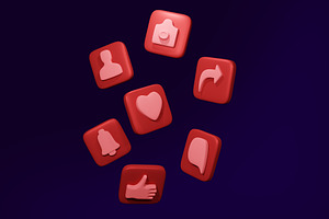 Social Media Icon 3d Illustration