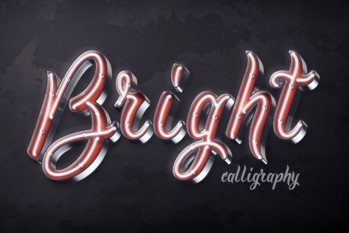 Bright calligraphy PSD Font