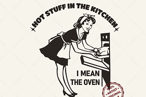 Retro Housewife SVG Funny Baking, an Object Graphic by TanchaArt