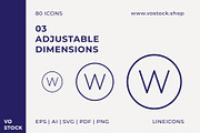 80 Care Laundry Symbols, an Outline Icon by vo.stock (Thumbnail 5 of 6)