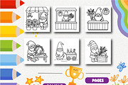 Christmas Gnome Flower Shop Coloring, a Seasonal Illustration by Design Zone (Thumbnail 4 of 5)