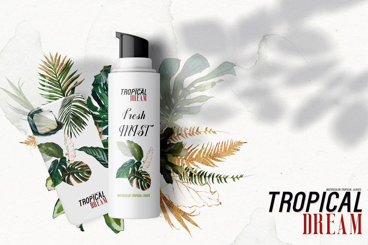 Watercolor Tropical Leaves, a Decorative Illustration by Damian Roh (Photo 3 of 19)