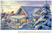 Winter Christmas landscape, a Decorative Illustration by Countryside life (Thumbnail 4 of 8)