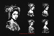 10 Bundle Dark Art Geisha Japanese, an Illustration by Morspective (Thumbnail 3 of 7)
