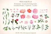 Blush Garden Peony Watercolor Set, a Seasonal Illustration by Where summer is (Thumbnail 2 of 12)