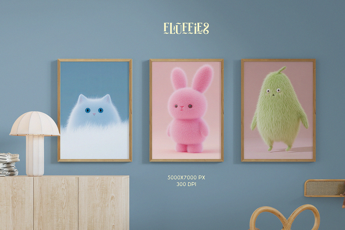 Fluffies: Trendy Kids Digital Prints, a Background Graphic by Purple (Photo 2 of 7)