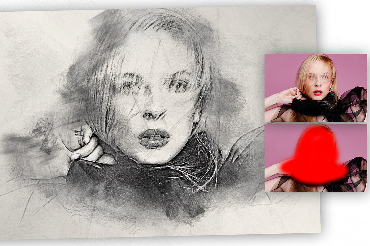 Charcoal Sketch Photoshop Action, an Action Add-On by GorynArt (Photo 8 of 18)