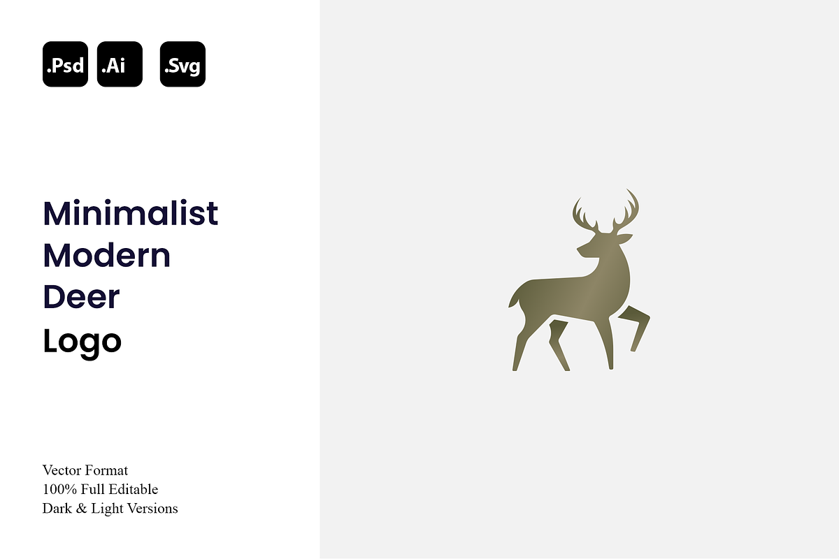 Minimalist Modern Deer Logo, a Branding & Logo Template by Luxury Logos (Photo 1 of 4)