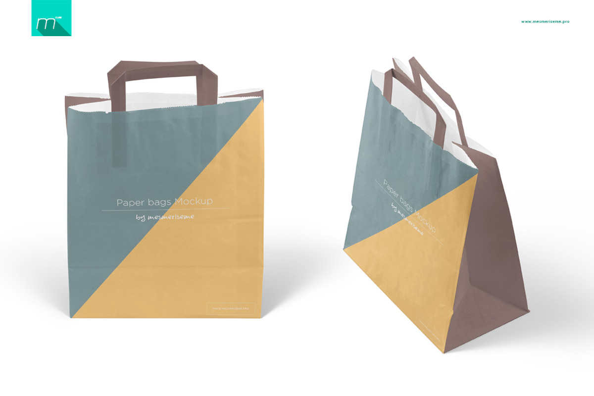 Paper Bags 2 Mock-up, a Packaging Mockup by BlackMocca (Photo 2 of 8)