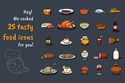 Cartoon Food Icons Game Set, a Food Illustration by Chuchilko shop (Thumbnail 1 of 13)