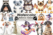 Halloween Funny Animals Clipart, an Illustration by Black Bird Studio (Thumbnail 1 of 6)