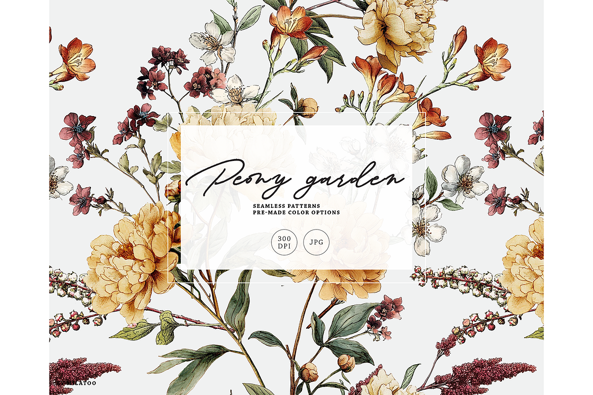 Victorian vintage botanical textile, a Pattern Graphic by Milatoo (Photo 1 of 9)