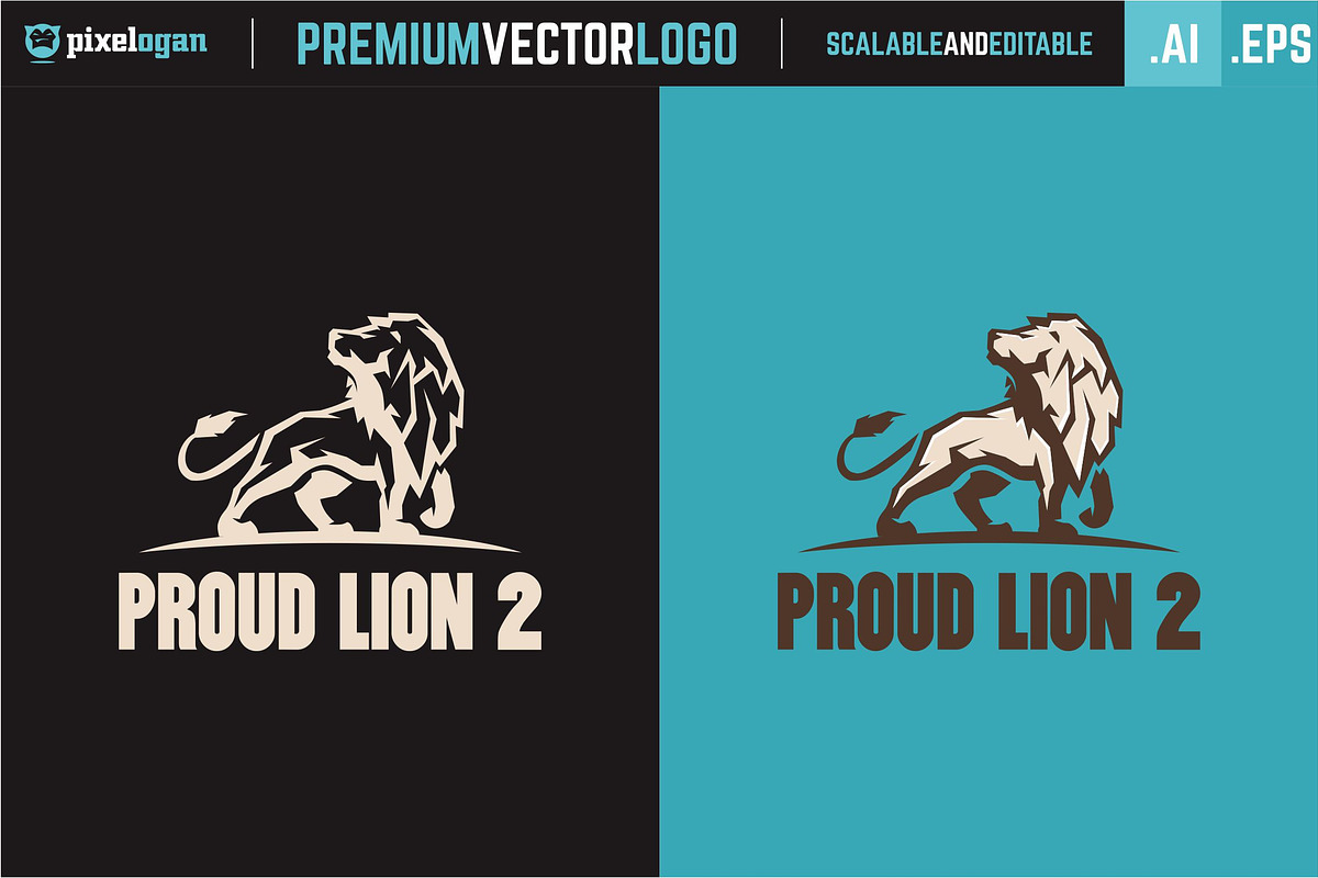 Proud Lion Logo, a Branding & Logo Template by pixelogan (Photo 2 of 3)