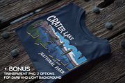 Crater Lake National Park Oregon Tee, an Illustration by Paul Lesser (Thumbnail 6 of 9)