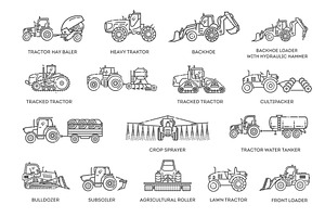 Agricultural Machinery Vector Symbol, a Transportation Illustration by Tettygreen