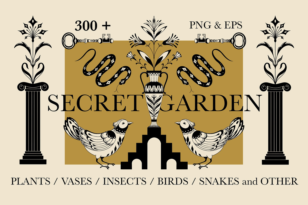 Secret Garden BUNDLE. Graphic art, a Wallpaper Graphic by heyXeni (Photo 1 of 26)