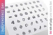USA Independence Day Line Icons Set, an Outline Icon by Voysla's Shop (Thumbnail 1 of 4)
