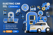 Electric Car 3D Icon Pack, an Object 3D Model by Haps Space (Thumbnail 1 of 4)