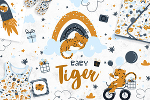 Baby tiger. Nursery print