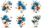 Whimsical Flowers Butterflies Clipar, an Illustration by CraftArtStudio (Thumbnail 2 of 6)