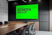 Meeting Room Screen Mockup Template, a Product Mockup by graphypix (Thumbnail 1 of 4)