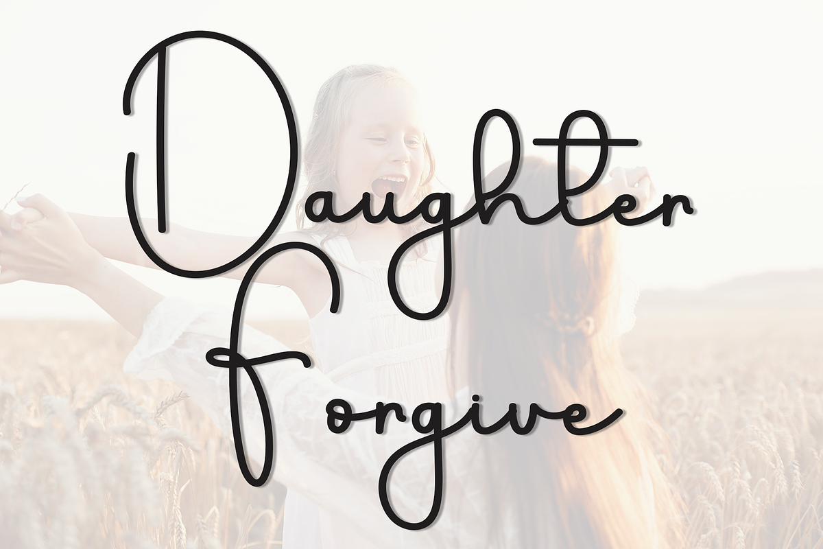 Daughter Forgive, a Handwritten Font by FreshTypeINK (Photo 1 of 8)