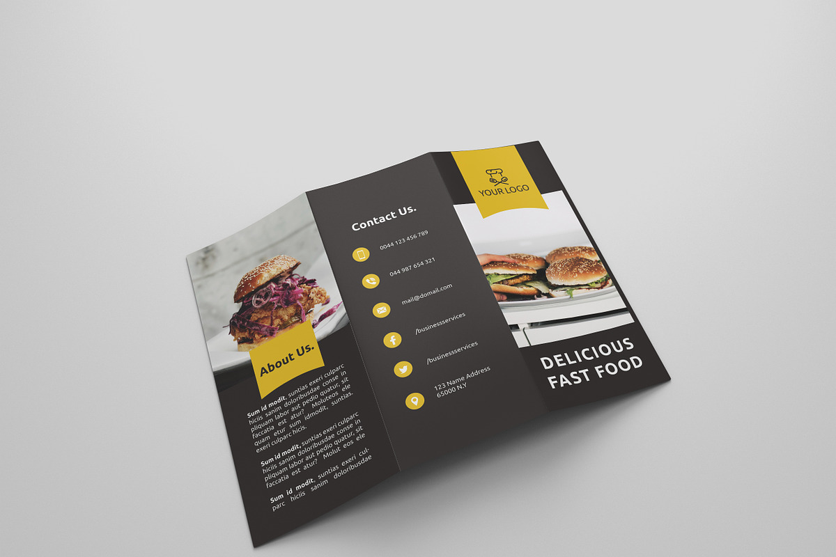 Fast Food Tri-fold Brochures, a Brochure Template by UNIK Agency (Photo 8 of 15)