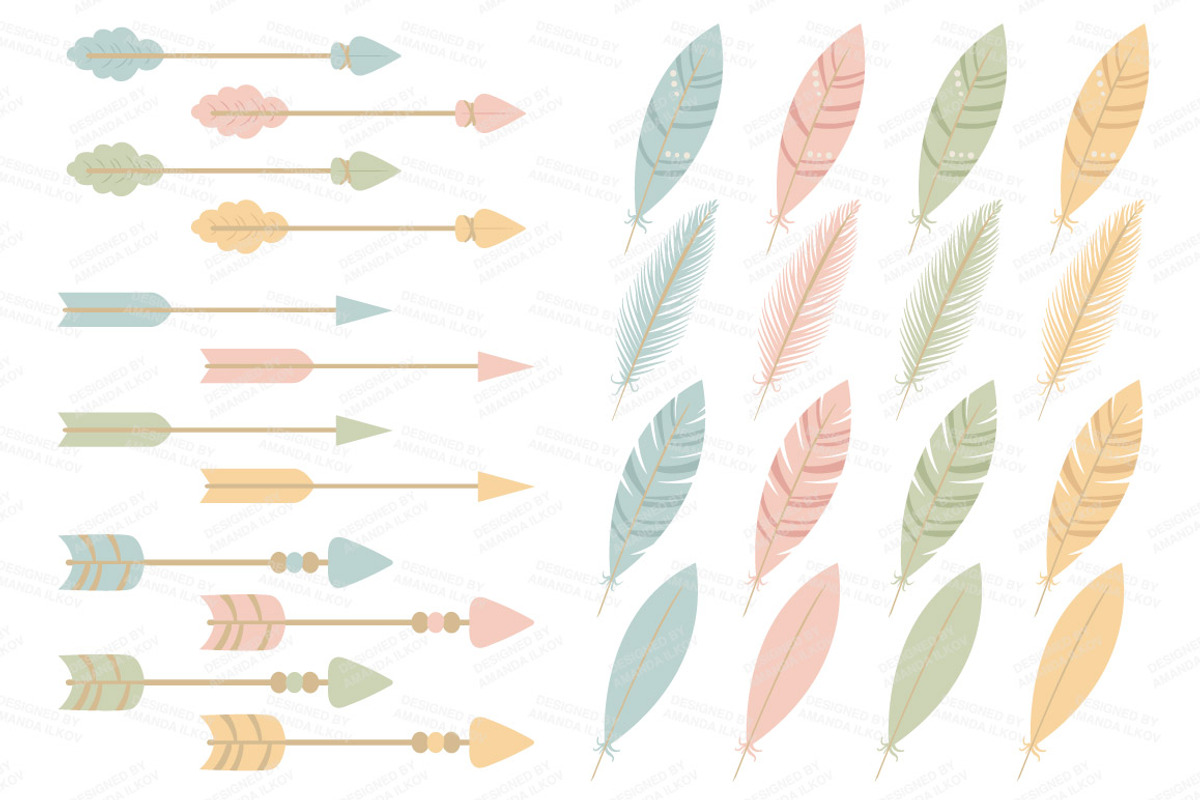 Pretty Tribal Clip Art & Vectors, an Illustration by Amanda Ilkov (Photo 4 of 4)