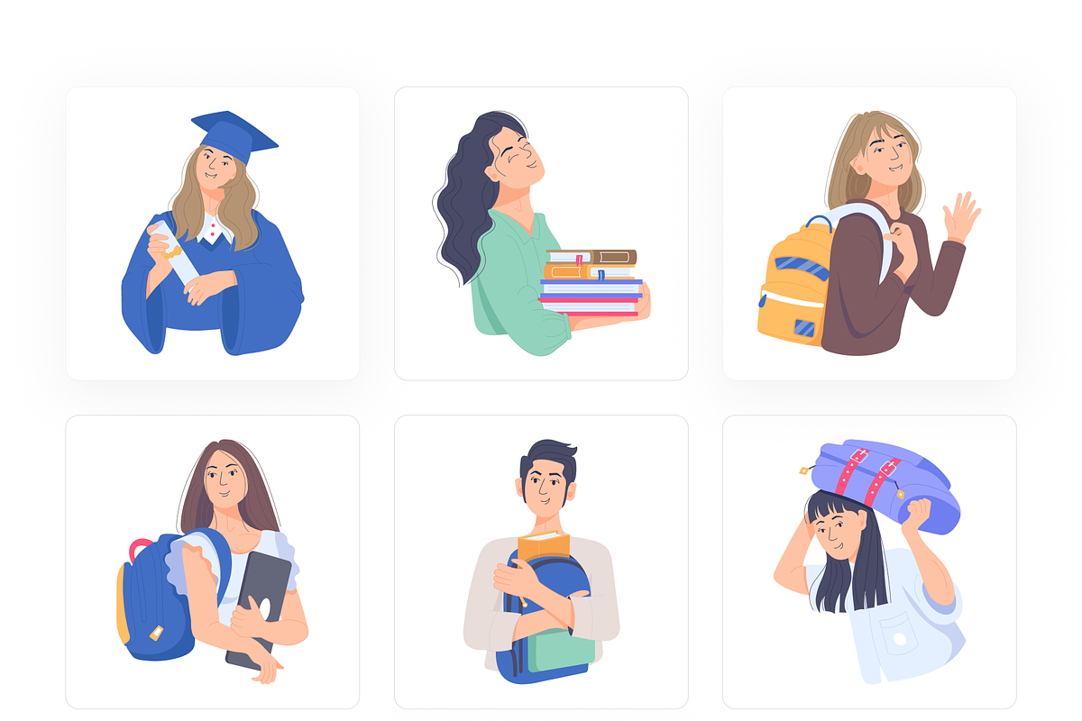 Flat College Characters, a Duotone Icon by Prosymbols (Photo 7 of 7)