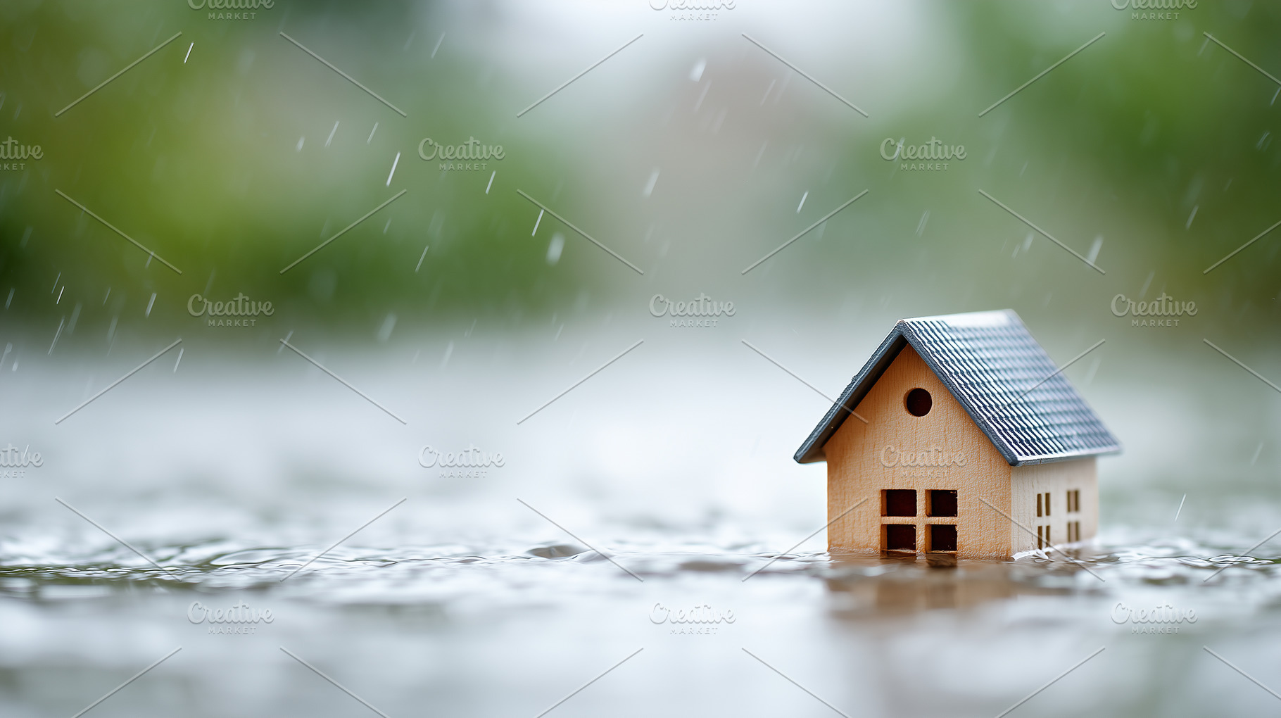 Small wooden house model in rising, an Architecture Photo by MistyDay